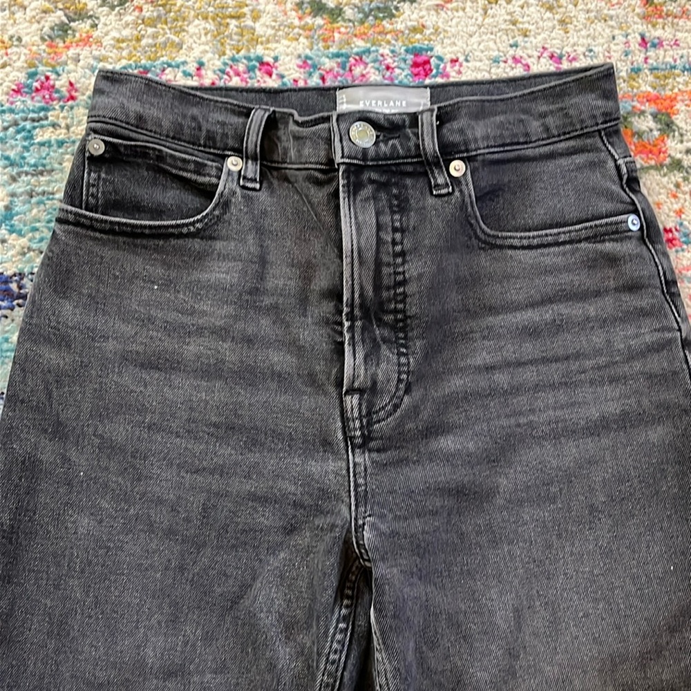 Everlane Way High Jeans 26 Crop Washed Black